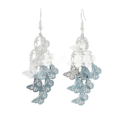 430 Stainless Steel Butterfly Dangle Earrings EJEW-A137-02P-01-1