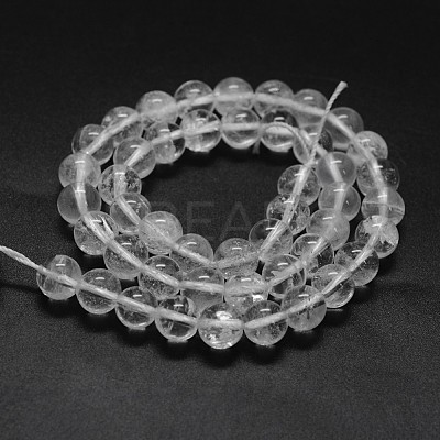 Natural Quartz Crystal Beads Strands X-G-F570-01-6mm-1