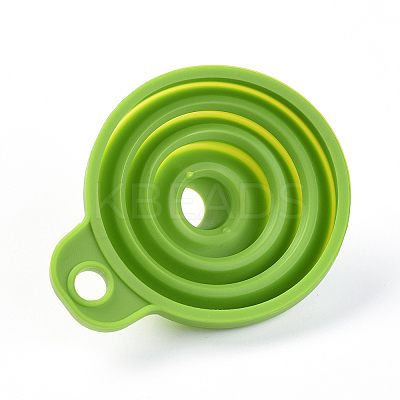 Portable Foldable Silicone Funnel Hopper AJEW-WH0104-40F-1