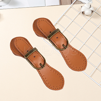 CutHollow 2Pcs Leather Toggle Buckle AJEW-CL0001-26B-1