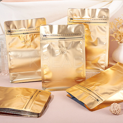 10Pcs BOPP and Aluminized PET and PE Resealable Coffee Zipper Bags with Valve ABAG-TA0001-93D-1