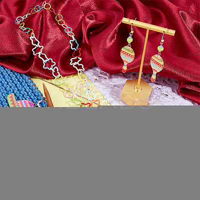 Cinco de Mayo Opaque Printed Acrylic Pendant Locking Stitch Markers HJEW-AB00176-1