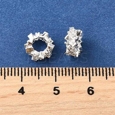 Column Brass Micro Pave Cubic Zirconia European Beads KK-L230-05S-1