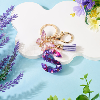 Resin Butterfly Pendant Keychains KEYC-TAC0034-03S-1