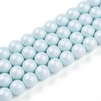 Baking Paint Pearlized Glass Pearl Bead Strands HY-N002-8mm-B01-1