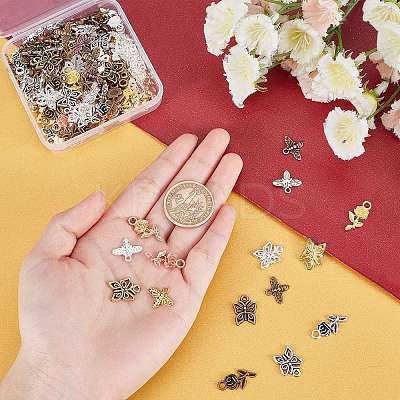 150Pcs 15 Style Tibetan Style Alloy Pendants FIND-SC0001-96-1