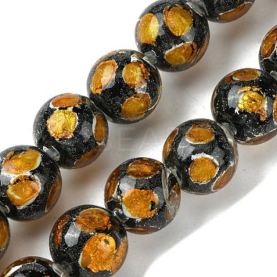 Handmade Silver Sand Lampwork Beads Strands LAMP-A003-01G-1