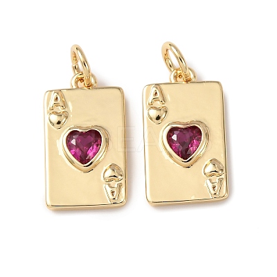 Brass with Cubic Zirconia Pendants KK-C143-42G-01-1