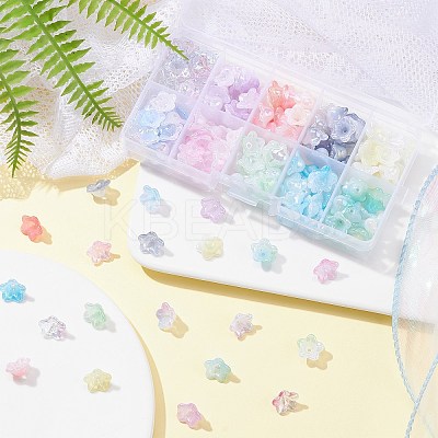 200Pcs 10 Colors Opaque Acrylic Bead Caps OACR-CJ0001-43-1