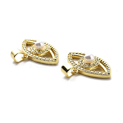 Brass Clear Cubic Zirconia Pendants KK-G446-02G-1