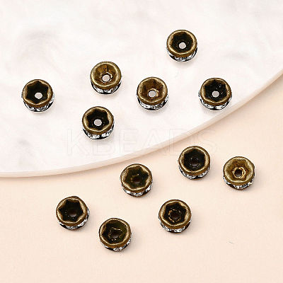 Brass Rhinestone Spacer Beads RB-A014-Z4mm-01AB-NF-1
