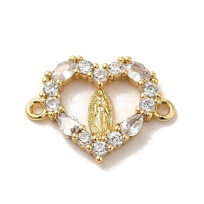 Brass Pave Clear Cubic Zirconia Connector Charms LS-KK-M278-02A-G-1