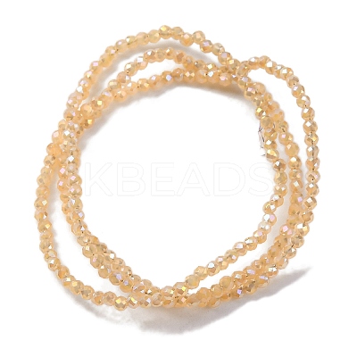 Transparent Electroplate Glass Beads Strands EGLA-H107-01A-AB08-1