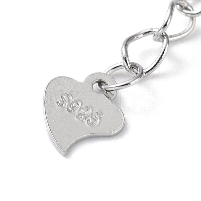 Rhodium Plated 925 Sterling Silver Chain Extenders STER-G036-19P-1