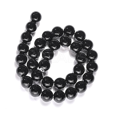 Synthetic Black Stone Beads Strands GSR12mmC044-1