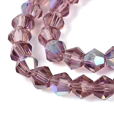 AB Color Plated Transparent Glass Beads Strands GLAA-G127-01-02R-1