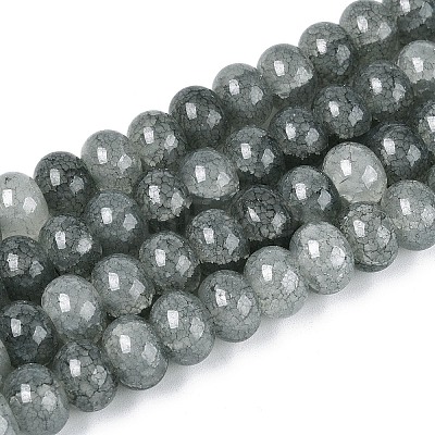 Baking Paint Crackle Glass Beads Strands DGLA-N020-01A-07-1