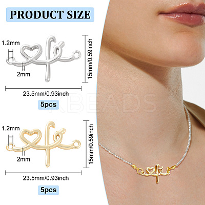 10Pcs 2 Colors Rack Plating Brass Connector Charms KK-BC0011-42-1