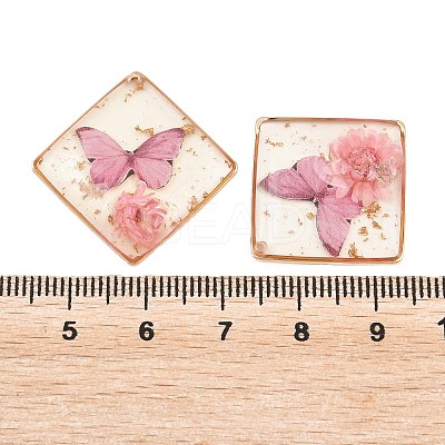 Transparent Epoxy Resin & Printed Pendants KK-F074-01C-1