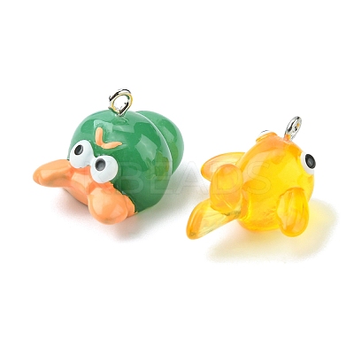 16Pcs 8 Styles Marine Series Opaque & Transparent Resin Pendants RESI-FS0001-46-1
