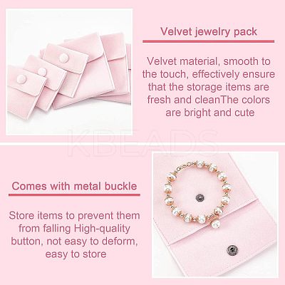8Pcs 2 Style Square Velvet Jewelry Bags TP-FH0001-01A-1