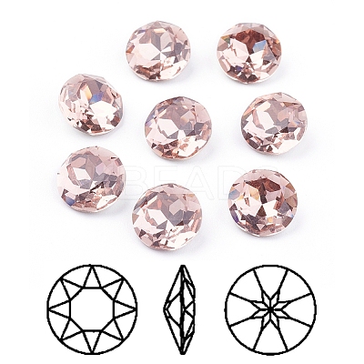 Pointed Back & Back Plated K9 Glass Rhinestone Cabochons RGLA-J012-10mm-319-1