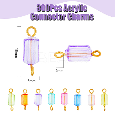 300Pcs Transparent Acrylic Connector Charms FIND-DC0001-73-1