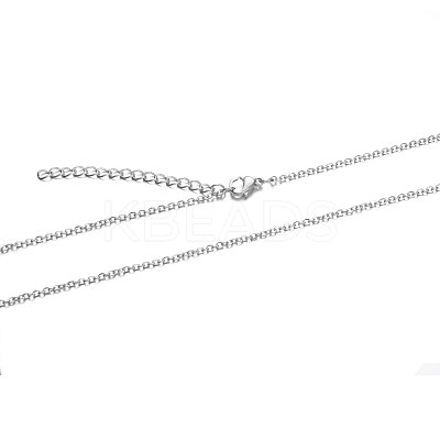 Non-Tarnish 304 Stainless Steel Cable Chain Necklace STAS-T040-PJ206-55-1