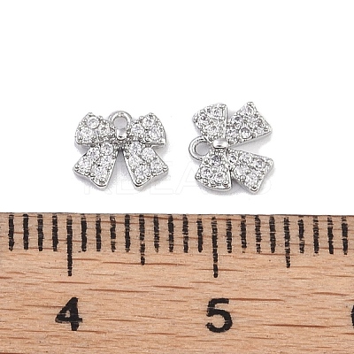 Brass Micro Pave Clear Cubic Zirconia Pendants KK-K351-46C-P-1