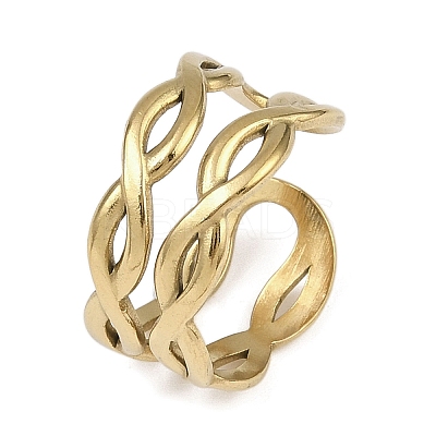 304 Stainless Steel Cuff Rings RJEW-D332-07G-1
