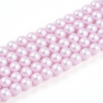 Baking Paint Pearlized Glass Pearl Bead Strands HY-N002-4mm-C03-1