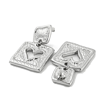 Tarnish Resistant 304 Stainless Steel Dangle Stud Earrings EJEW-M233-13P-1