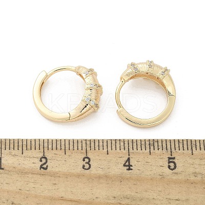 Brass Clear Cubic Zirconia Hoop Earrings EJEW-Q014-21G-1