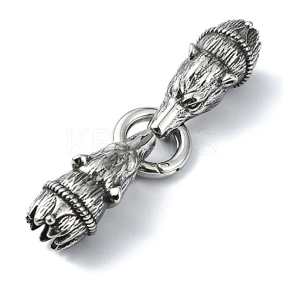 Tibetan Style 304 Stainless Steel Spring Gate Rings FIND-Z046-03AS-03-1