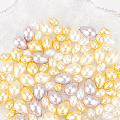 124Pcs 6 Styles Glass Imitation Pearl Beads GLAA-AR0001-65-1