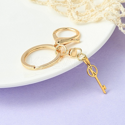 304 Stainless Steel Initial Letter Key Charm Keychains KEYC-YW00004-11-1