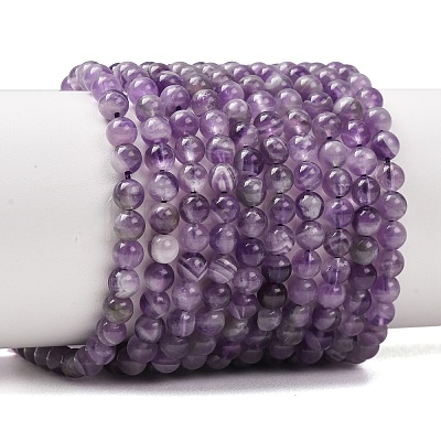 Natural Chevron Amethyst Beads Strands G-K256-51-4mm-1