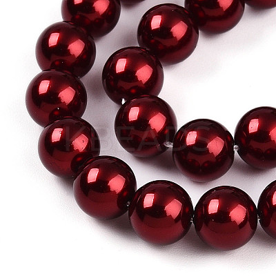 Baking Paint Pearlized Glass Pearl Bead Strands HY-N002-8mm-A13-1
