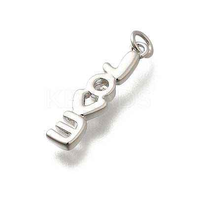 Brass Micro Pave Cubic Zirconia Charms KK-P295-48P-1