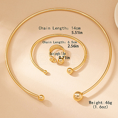 Iron Cuff Bangle & Rings & Collar Necklaces Sets for Women FS-WG38B2A-01-1