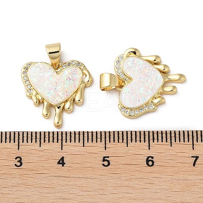 Brass Micro Pave Cubic Zirconia Pendants KK-D057-13G-1