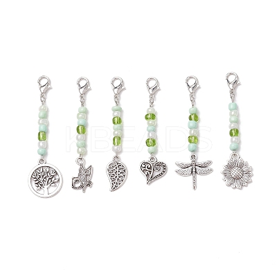 6Pcs Zinc Alloy Pendant Decorations HJEW-JM03159-02-1