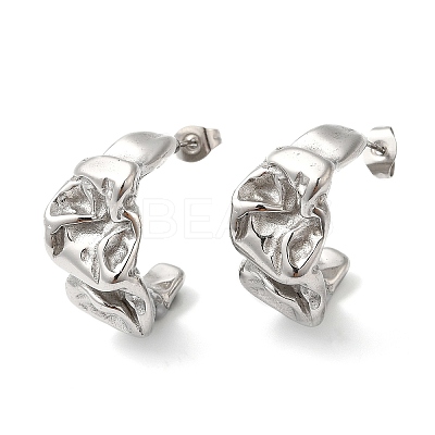 Non-Tarnish 304 Stainless Steel Twist Stud Earrings EJEW-K244-36P-1