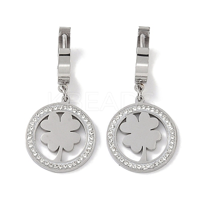 304 Stainless Steel Rhinestone Dangle Earrings EJEW-L283-045P-1