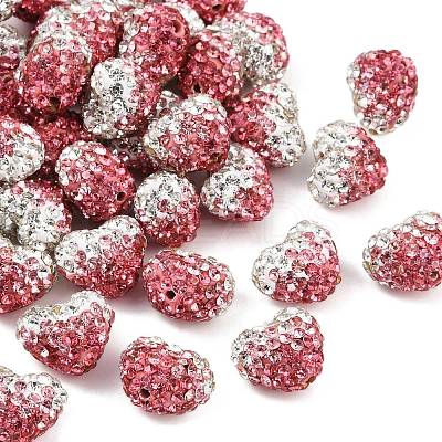 Valentine's Day Gradient Color Polymer Clay Grade A Rhinestone Beads RB-A049-06-1
