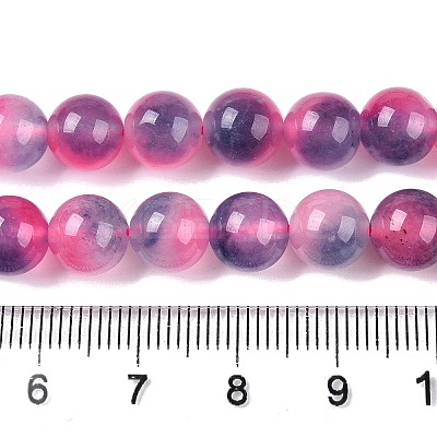 Dyed Natural White Jade Beads Strands G-T138-8mm-210-17-1