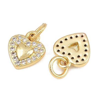 Brass Micro Pave Clear Cubic Zirconia Pendants KK-L275-71J-G-1