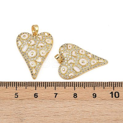 Brass Micro Pave Clear Cubic Zirconia Pendants ENAM-K078-01G-1