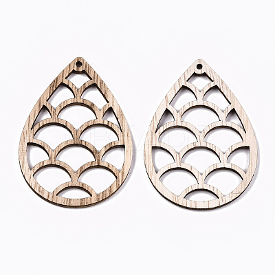 Unfinished Hollow Wood Big Pendants WOOD-N006-105-1