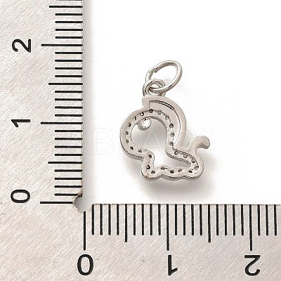 Rack Plating Brass Micro Pave Cubic Zirconia Pendants KK-H508-28P-08-1